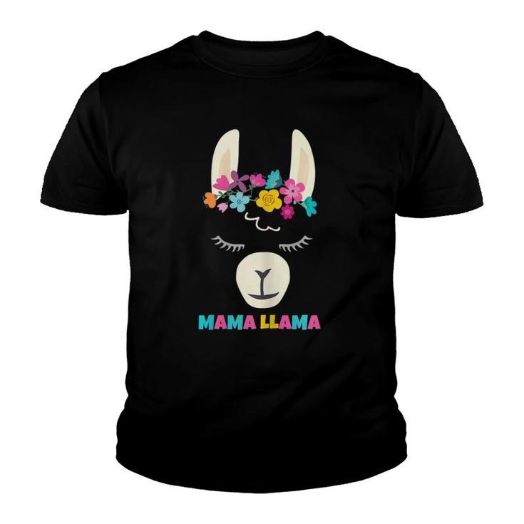 Womens Mama Llama  For Women Mother's Day Gift Idea Alpaca Mom Youth T-shirt