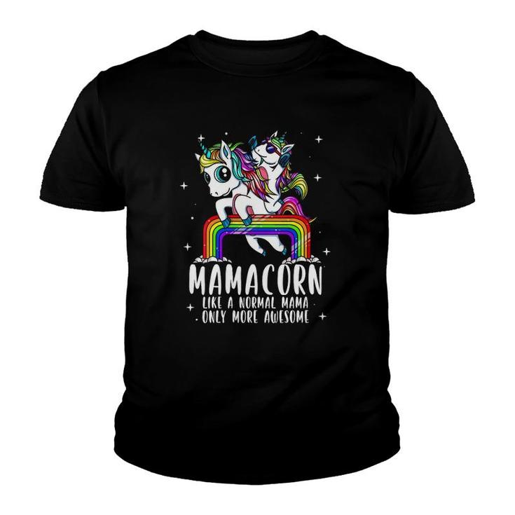 Womens Mamacorn Like A Mama Only More Awesome Unicorn Mom Bday Gift V-Neck Youth T-shirt