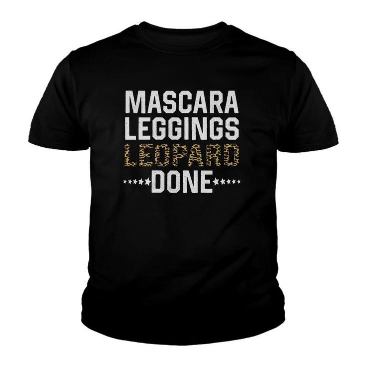 Womens Mascara Leggings Leopard Done Funny V Neck Youth T-shirt