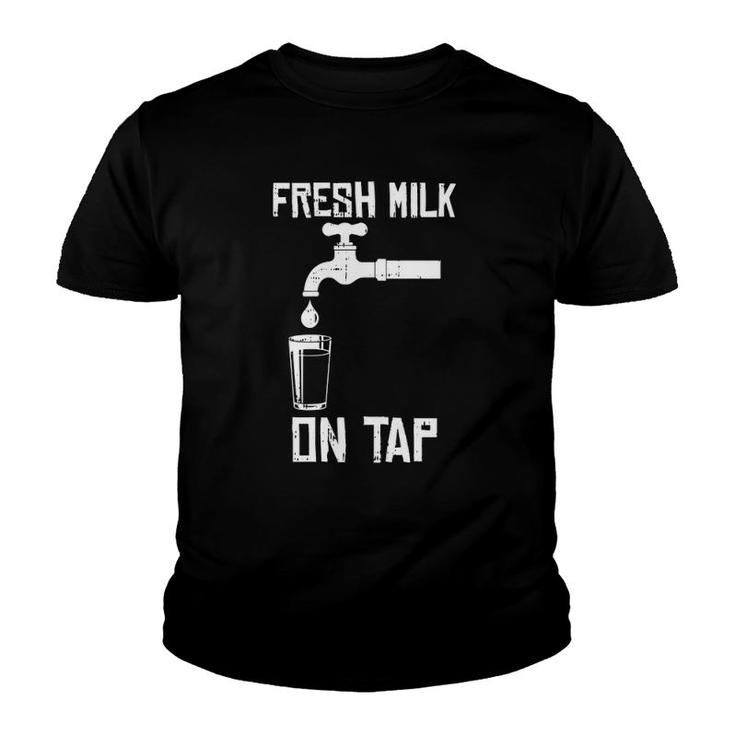 Womens Milk On Tap Breastfeeding Funny Motherhood Mama New Mom Gift Youth T-shirt