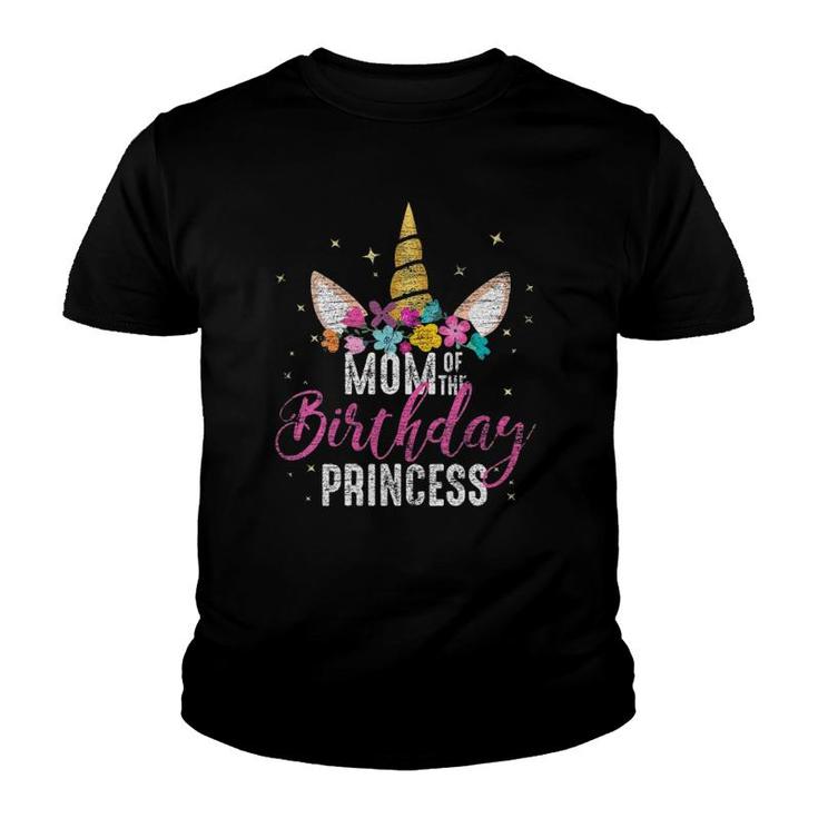 Womens Mom Of The Birthday Princess Mother Gifts Unicorn Birthday Youth T-shirt