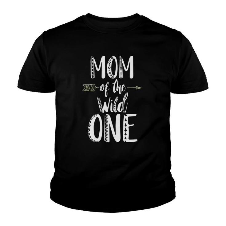 Womens Mom Of The Wild One Tshir V-Neck Youth T-shirt