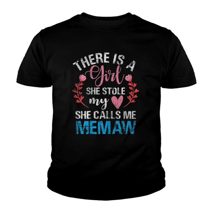 Womens Mother's Day Girl She Calls Me Memaw Grandma Youth T-shirt