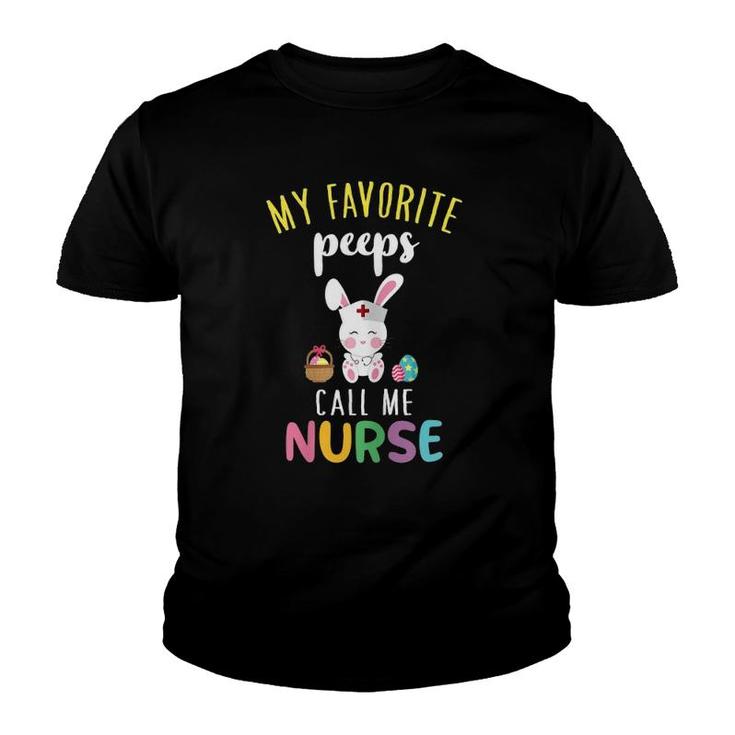 Womens My Favorite Peeps Call Me Nurse Bunny Egg Hunt Cute Youth T-shirt