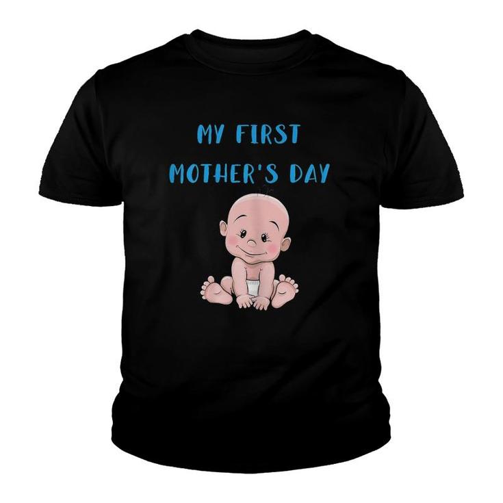 Womens My First Mother's Day Gift Tee For Pregnant Or New Moms Youth T-shirt