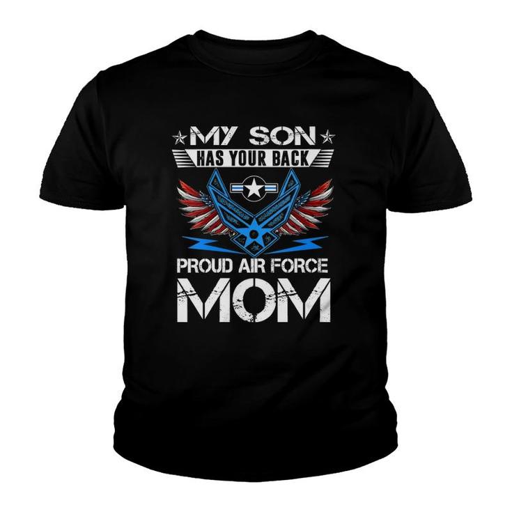 Womens My Son Has Your Back Proud Air Force Mom Tees Usaf V-Neck Youth T-shirt