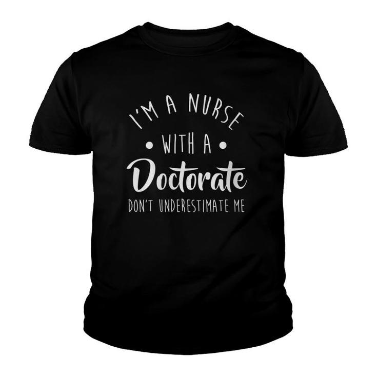 Womens Nurse Dnp Phd Doctorate Graduation Gift Graphic Women V-Neck Youth T-shirt