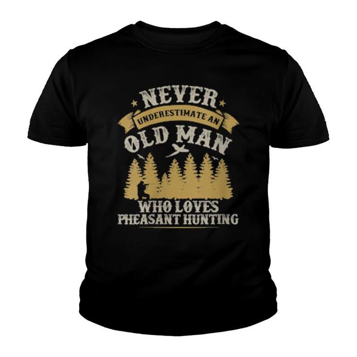 Womens Old Man Hunting For Pheasant Hunters  Youth T-shirt