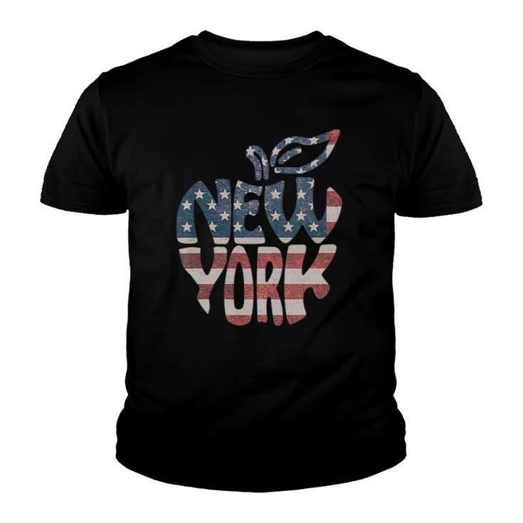 Womens Patriotic I Love New York Nyc Big Apple 4Th Of July Gift V-Neck Youth T-shirt
