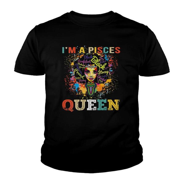 Womens Pisces Birthday S For Women February March Queen Gifts V-Neck Youth T-shirt