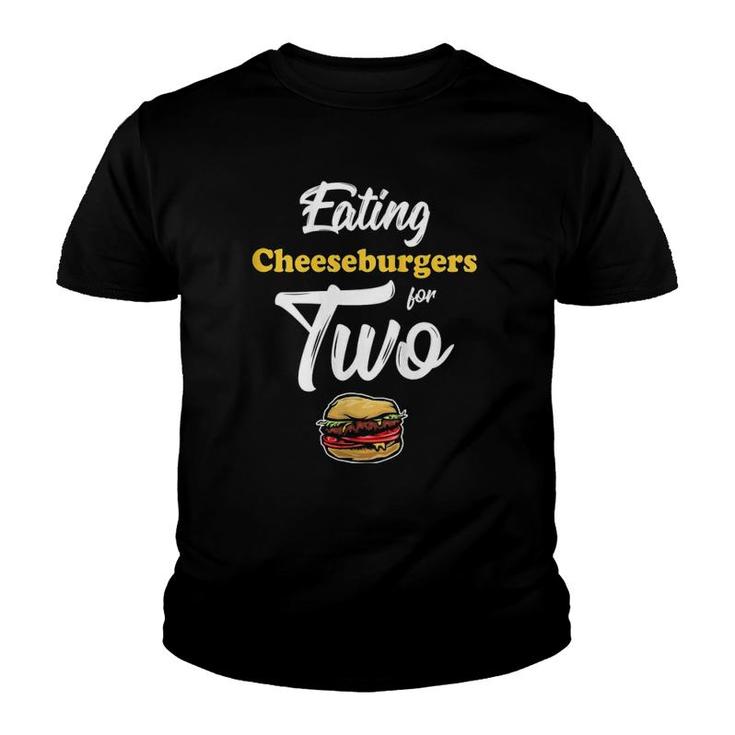 Womens Pregnancy  Eating Cheeseburgers For Two 4Th Of July  Youth T-shirt
