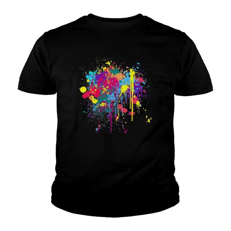 Womens Pretty Dirty Paint Splatter Colours  Youth T-shirt