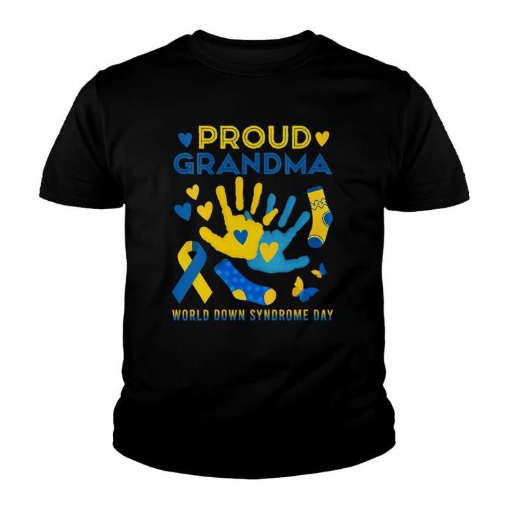 Womens Proud Grandma T21 World Down Syndrome Awareness Day Ribbon  Youth T-shirt