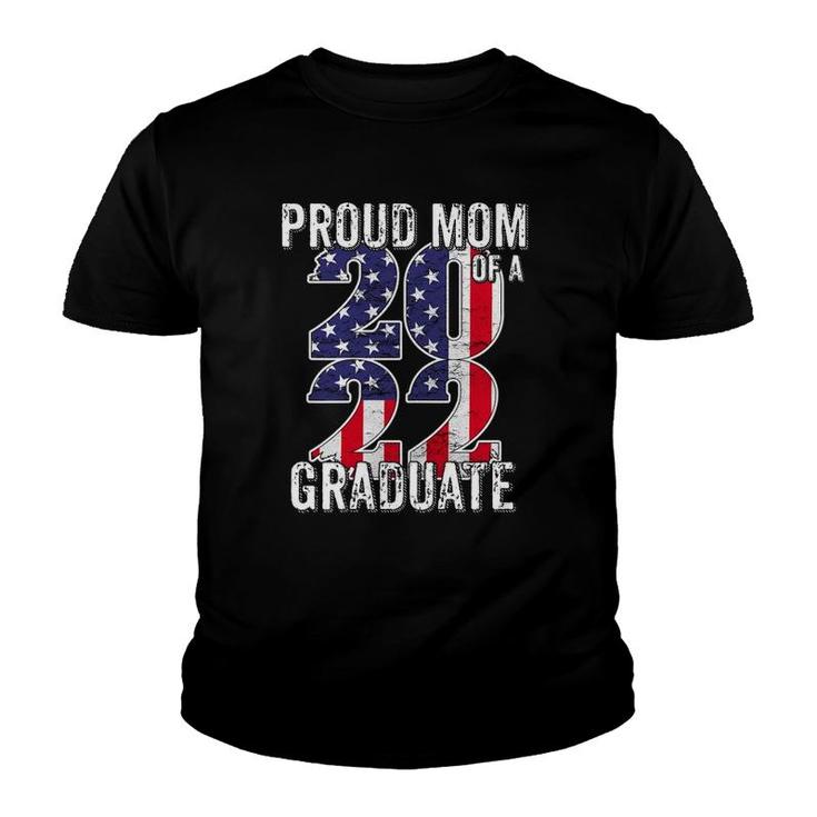 Womens Proud Mom Of Class Of 2022 Graduate American Flag Senior Youth T-shirt