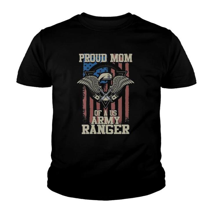 Womens Proud Mom Of Us Army Ranger V-Neck Youth T-shirt