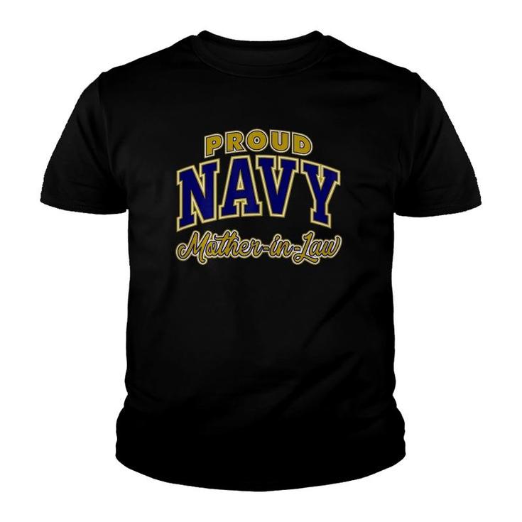 Womens Proud Navy Mother-In-Law  Youth T-shirt