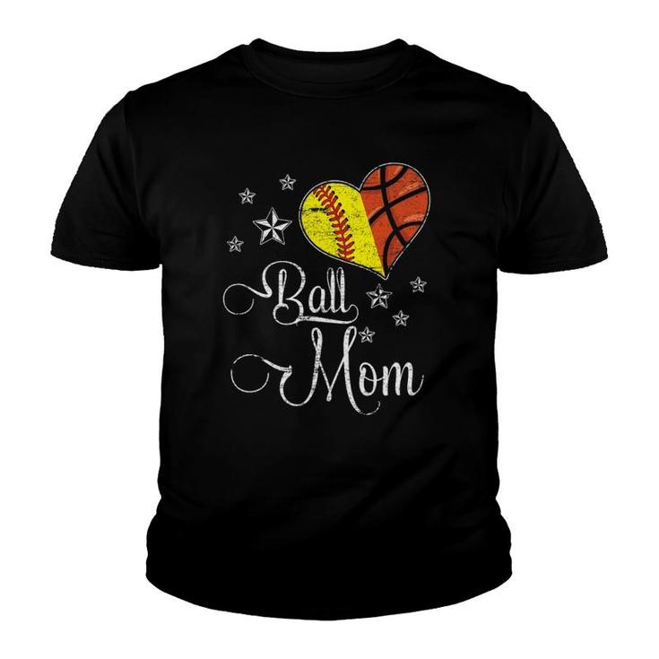 Womens Proud Softball Basketball Mom Ball Mother's Day Youth T-shirt