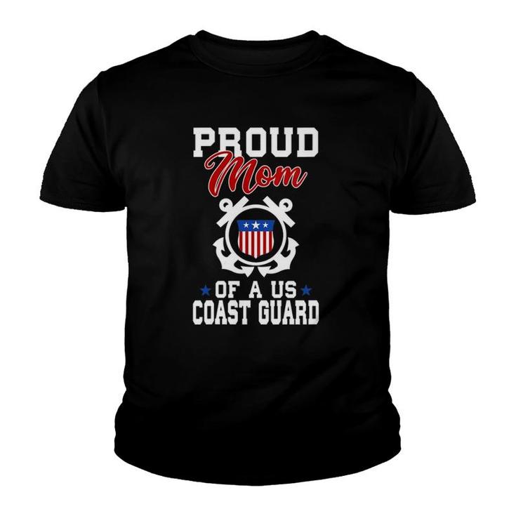 Womens Proud Us Coast Guard Mom V-Neck Youth T-shirt
