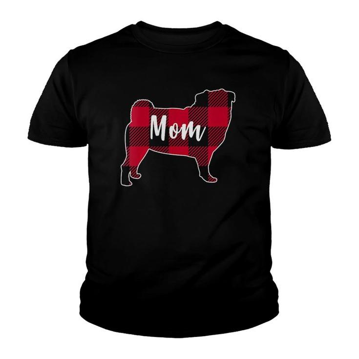 Womens Pug Mom Pug Christmas Youth T-shirt