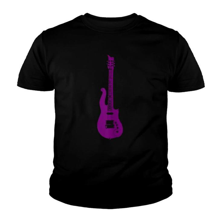 Womens Purple Guitar Cloud Youth T-shirt