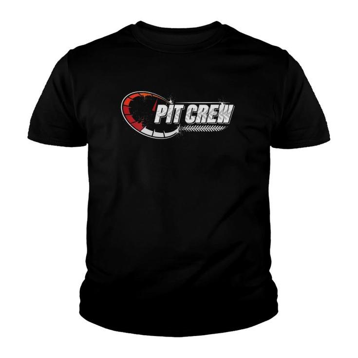 Womens Race Car Party Pit Crew Car Racing Checkered Flag Racing  Youth T-shirt