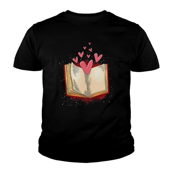 Womens Reader Bookworm Book Nerd Book Lover Gift Heart Reading  Youth T-shirt