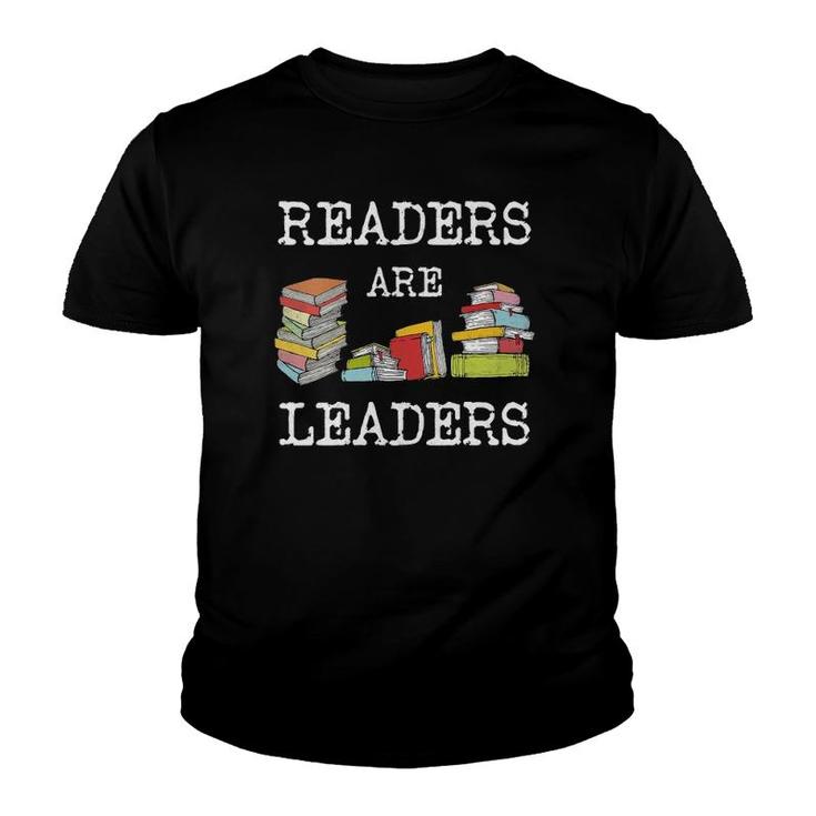 Womens Readers Are Leaders Books  Reading Teacher Librarian V-Neck Youth T-shirt