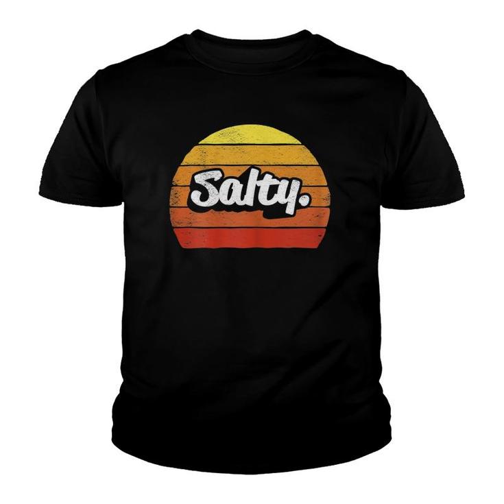 Womens Retro Salty Beach  Summer Vacation  Travel Vintage Youth T-shirt