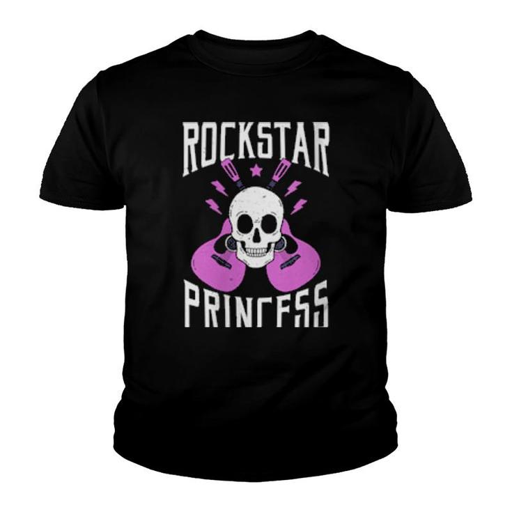 Womens Rockstar Princess Rock And Roll Music Rockers  Youth T-shirt