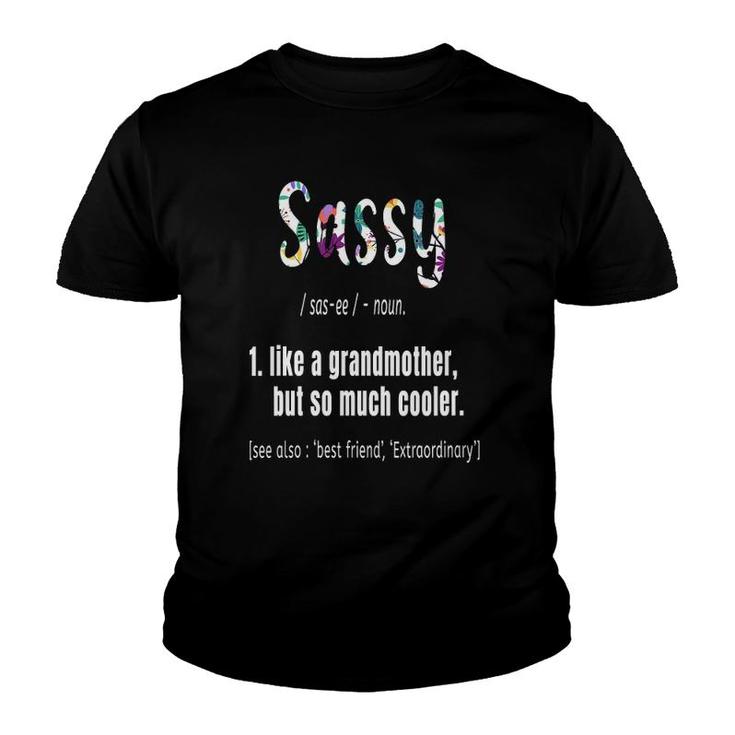 Womens Sassy Like Grandmother But So Much Cooler Mother's Day Cute V-Neck Youth T-shirt