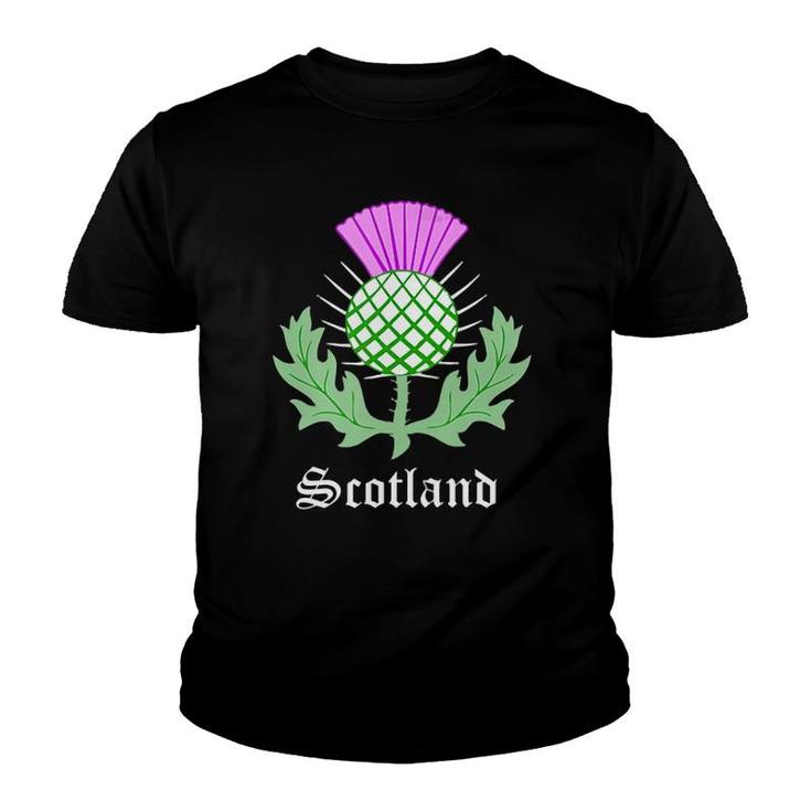 Womens Scottish Thistle Flower Celtic Symbol Scotland Gifts V-Neck Youth T-shirt