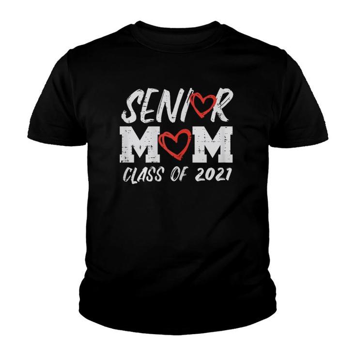 Womens Senior Mom Class 2021 Heart Graduate Graduation Women Youth T-shirt