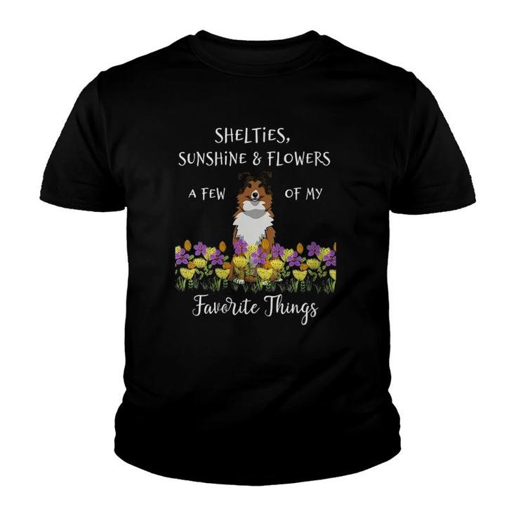 Womens Shelties Sheltie Gift Shelties My Favorite Thing Sheltie Mom V-Neck Youth T-shirt