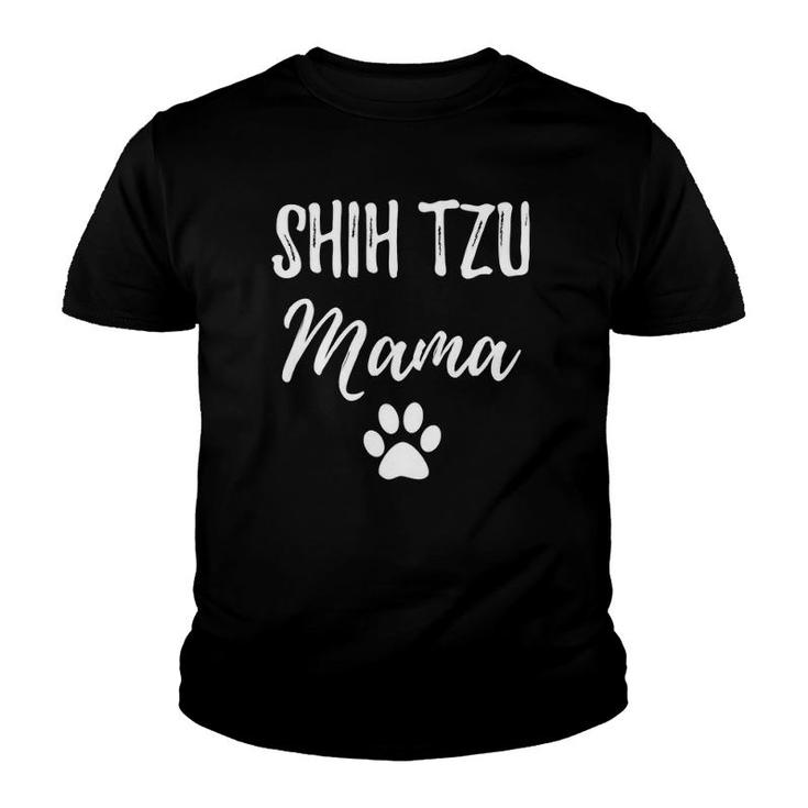 Womens Shih Tzu Mama Funny Dog Lover Dog Mom Gift V-Neck Youth T-shirt