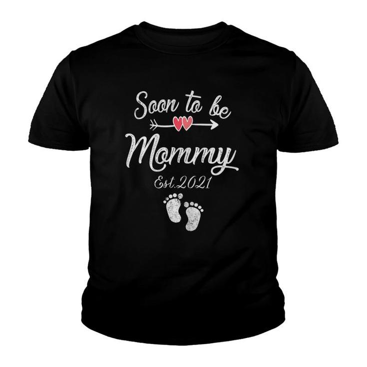 Womens Soon To Be Mommy Mother's Day For Mom Pregnancy Babyfoot Youth T-shirt