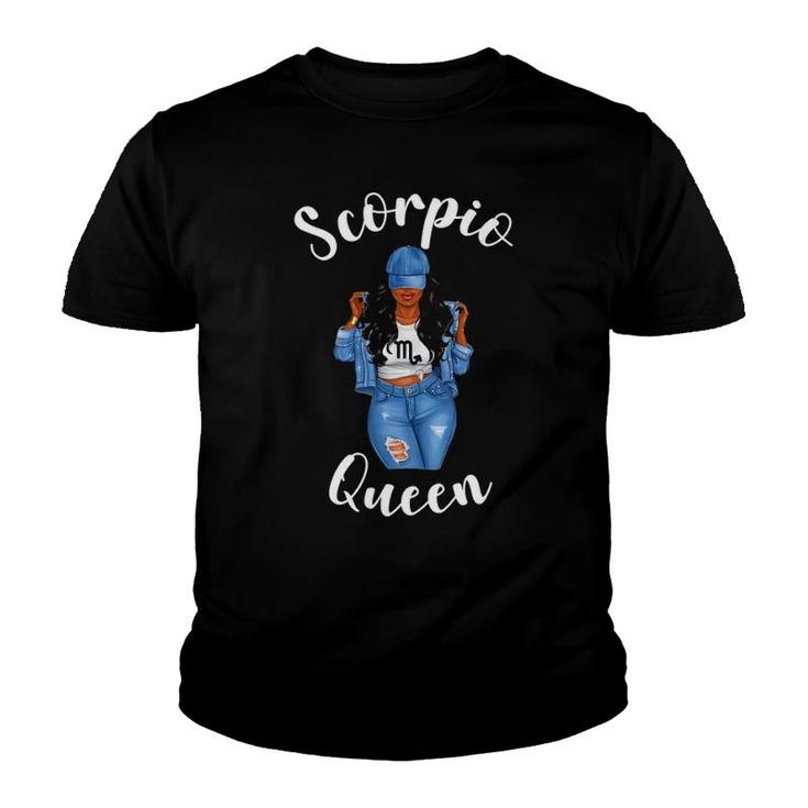 Womens Streetwise Scorpio Queen Black Womens Zodiac Birthday Cool Youth T-shirt
