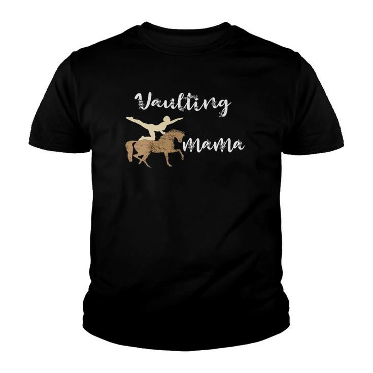 Womens Vaulting Mama Equestrian Horse Mom Horseback Riding Mother V-Neck Youth T-shirt