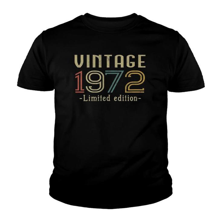 Womens Vintage 1972 50Th Birthday 50 Years Old Gift V-Neck Youth T-shirt