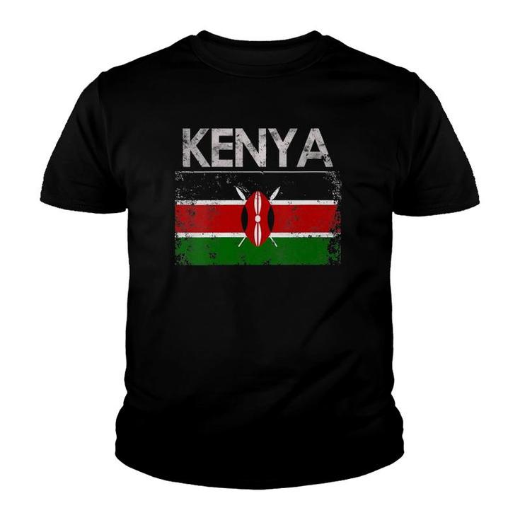 Womens Vintage Kenya Kenyan Flag Pride Gift V-Neck Youth T-shirt