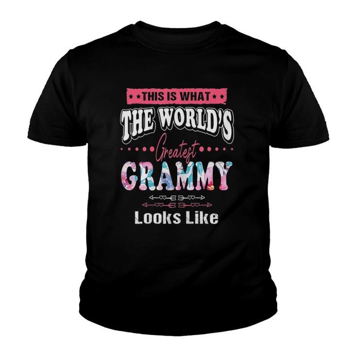 Womens What World's Greatest Grammy Looks Like Mother's Day Youth T-shirt