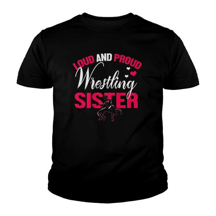 Womens Wrestling Sister Funny Wrestler Sister Gift Women Premium Youth T-shirt