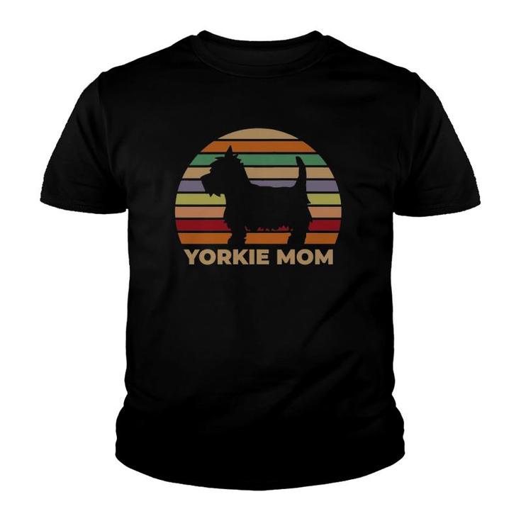 Womens Yorkie Mom Women Girls Retro Vintage Yorkshire Terrier Gift  Youth T-shirt