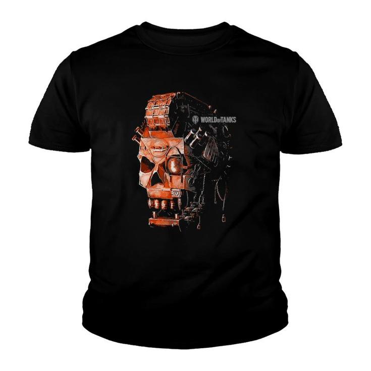 World Of Tanks Halloween Tank Gear Skull Youth T-shirt