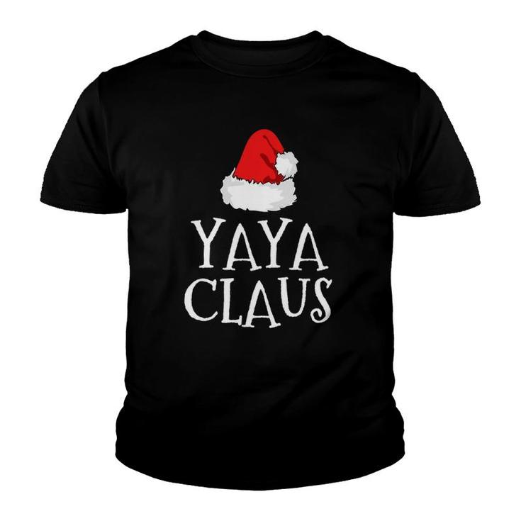 Yaya Claus Christmas Hat Family Group Matching Pajama Youth T-shirt