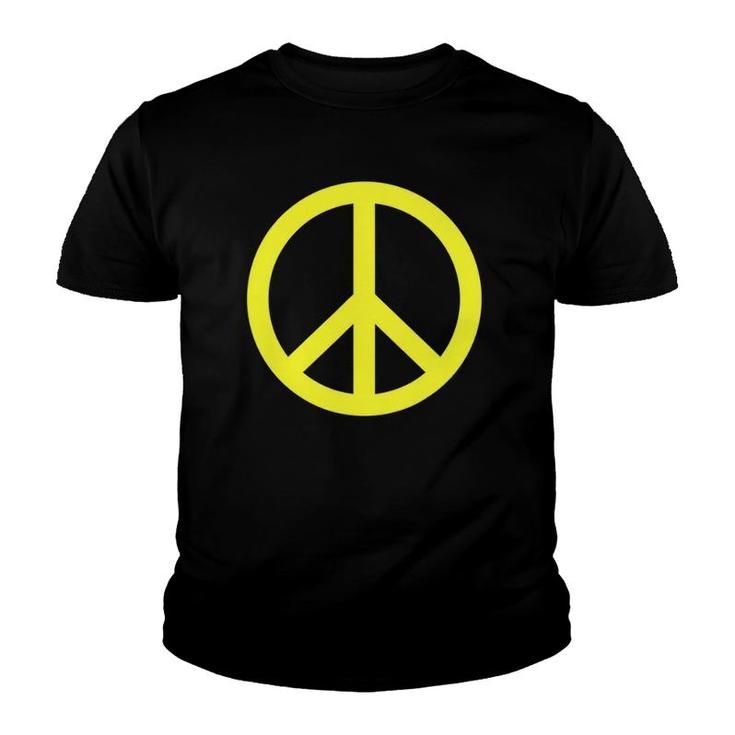 Yellow Peace Sign Peace Lover Youth T-shirt