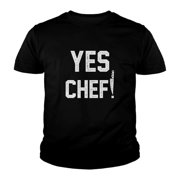 Yes Chef Large Text Cooking Youth T-shirt