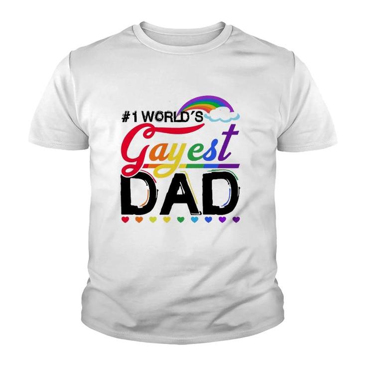 1 World's Gayest Dad Lgbt Pride Month Rainbow Youth T-shirt