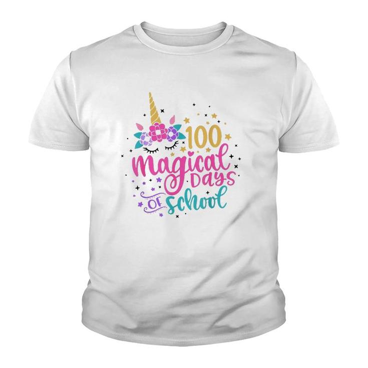 100 Magical Days Of School Unicorn Gift Teacher Student Youth T-shirt