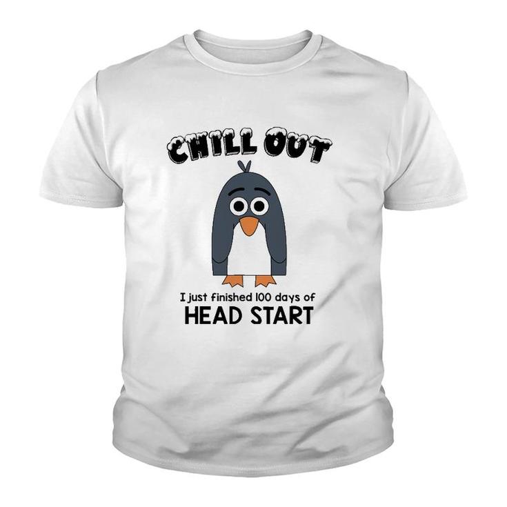 100Th Day School Head Start Teacher 100 Days Penguin Youth T-shirt