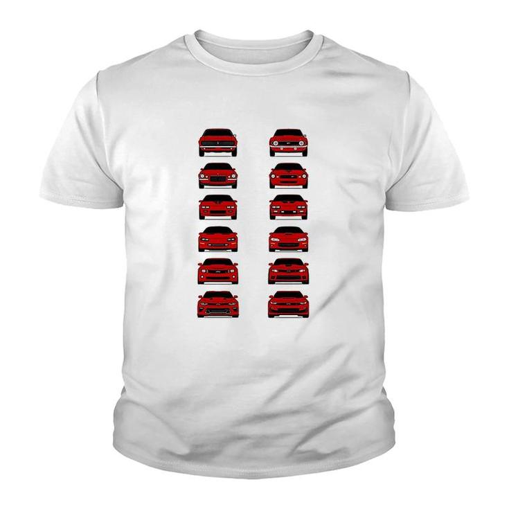 12 Red Cars Lovers Youth T-shirt
